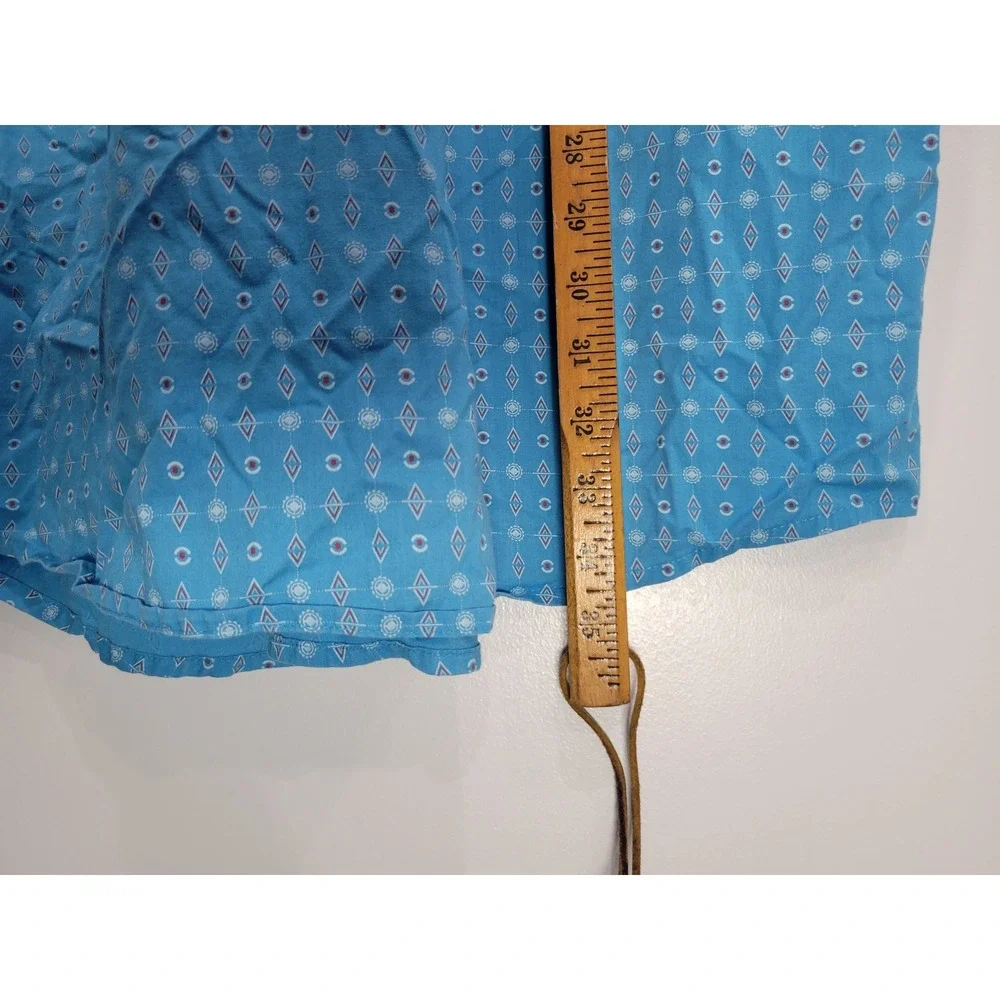 Wrangler Mens Blue Geometric Diamond Print Short Sleeve Button Down‎ Shirt XLT